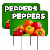 PEPPERS 2 Pack Double-Sided Yard Signs 16" x 24" with Metal Stakes (Made in Texas)