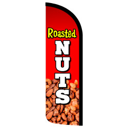 Roasted Nuts Premium Windless Feather Flag Bundle (Complete Kit) OR Optional Replacement Flag Only