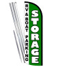 STORAGE RV & Boat Parking (Green) Premium Windless Feather Flag Bundle (Complete Kit) OR Optional Replacement Flag Only