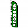 STORAGE RV & Boat Parking (Green) Premium Windless Feather Flag Bundle (Complete Kit) OR Optional Replacement Flag Only