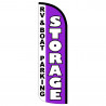 STORAGE RV & Boat Parking (Purple) Premium Windless Feather Flag Bundle (Complete Kit) OR Optional Replacement Flag Only