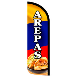 Arepas Premium Windless Feather Flag Bundle (Complete Kit) OR Optional Replacement Flag Only