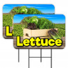 Lettuce 2 Pack Double-Sided Yard Signs 16" x 24" with Metal Stakes (Made in Texas)