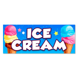 Ice Cream Vinyl Banner with Optional Sizes (Made in the USA)