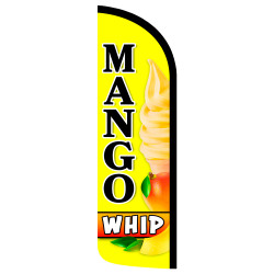 Mango Whip Premium Windless Feather Flag Bundle (Complete Kit) OR Optional Replacement Flag Only