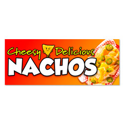 NACHOS Vinyl Banner with Optional Sizes (Made in the USA)