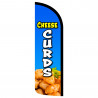 Cheese Curds Premium Windless Feather Flag Bundle (Complete Kit) OR Optional Replacement Flag Only