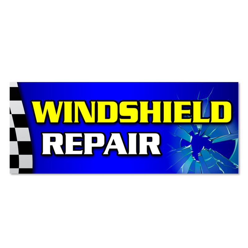 WINDSHIELD REPAIR Vinyl Banner with Optional Sizes (Made in the USA)