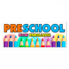 Preschool - Now Enrolling Vinyl Banner with Optional Sizes (Made in the USA)