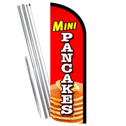 Mini Pancakes Premium Windless Feather Flag Bundle (Complete Kit) OR Optional Replacement Flag Only