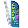 Craft Fair Today Premium Windless Feather Flag Bundle (Complete Kit) OR Optional Replacement Flag Only