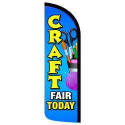 Craft Fair Today Premium Windless Feather Flag Bundle (Complete Kit) OR Optional Replacement Flag Only