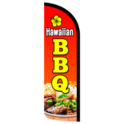 Hawaiian BBQ Premium Windless Feather Flag Bundle (Complete Kit) OR Optional Replacement Flag Only