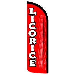 Licorice Premium Windless Feather Flag Bundle (Complete Kit) OR Optional Replacement Flag Only