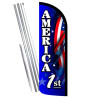 America First Premium Windless Feather Flag Bundle (Complete Kit) OR Optional Replacement Flag Only