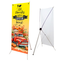 Give Thanks With A Grateful Heart 2.5' x 6' X-Banner Kit With Grommets (Optional Banner Only)