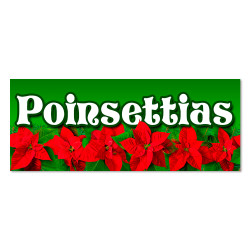 Poinsettias Vinyl Banner with Optional Sizes (Made in the USA)