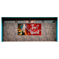 Joy to the World 42" x 84" Magnetic Garage Banner For Steel Garage Doors