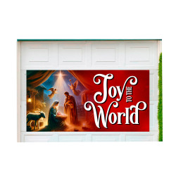 Joy to the World 42" x 84" Magnetic Garage Banner For Steel Garage Doors