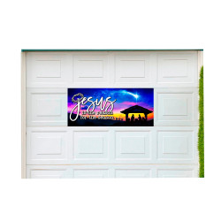 Jesus Is The Reason For The Season 21" x 47" Magnetic Garage Banner For Steel Garage Doors