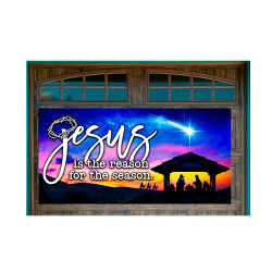 Jesus Is The Reason For The Season 42" x 84" Magnetic Garage Banner For Steel Garage Doors