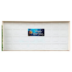 Happy New Year 21" x 47" Magnetic Garage Banner For Steel Garage Doors