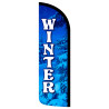 Winter Premium Windless Feather Flag Bundle (Complete Kit) OR Optional Replacement Flag Only