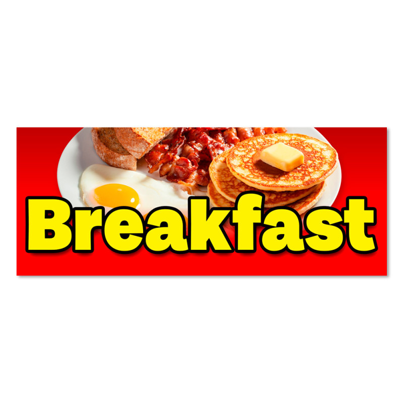 Breakfast Vinyl Banner with Optional Sizes (Made in the USA)