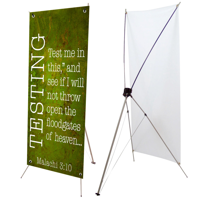 Testing - Malachi 3:10 2.5' x 6' Church X-Banner Kit (Printed in the USA)