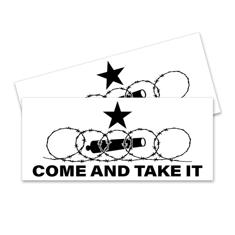 Come And Take It - Texas Razor Wire Car Decals 2 Pack Removable Bumper Stickers (9x4 inches)