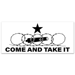 Come And Take It - Texas Razor Wire Car Decals 2 Pack Removable Bumper Stickers (9x4 inches)