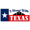 I Stand With Texas Car Decals 2 Pack Removable Bumper Stickers (9x4 inches)