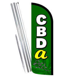 CBDA Premium Windless Feather Flag Bundle (Complete Kit) OR Optional Replacement Flag Only