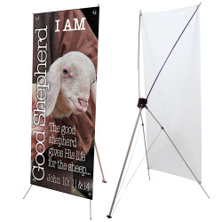 I Am The Good Shepherd - John 10:11-14 2.5' x 6' Church X-Banner Kit (Printed in the USA)