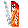 HOT DOGS Premium Windless  Feather Flag Bundle (Complete Kit) OR Optional Replacement Flag Only