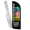 Memorial Day Premium Windless  Feather Flag Bundle (Complete Kit) OR Optional Replacement Flag Only