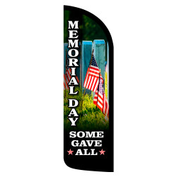 Memorial Day Premium Windless  Feather Flag Bundle (Complete Kit) OR Optional Replacement Flag Only