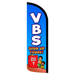 VBS - Vacation Bible School Premium Windless Feather Flag Bundle (Complete Kit) OR Optional Replacement Flag Only