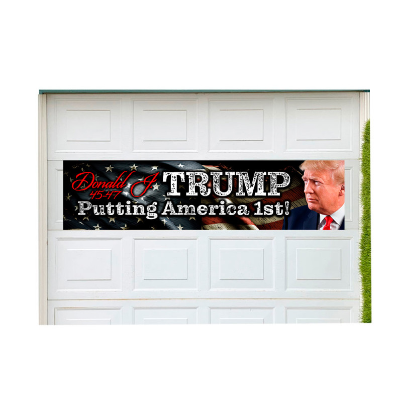 Trump 2024 America First 21" x 84" Garage Banner for Steel Garage Doors (Made in The USA)