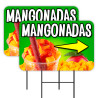 Mangonadas 2 Pack Double-Sided Yard Signs 16" x 24" with Metal Stakes (Made in Texas)