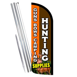 Hunting Supplies Premium Windless Feather Flag Bundle (Complete Kit) OR Optional Replacement Flag Only