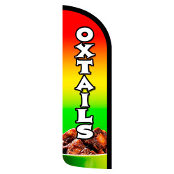 OXTAILS Premium Windless Feather Flag Bundle (Complete Kit) OR Optional Replacement Flag Only