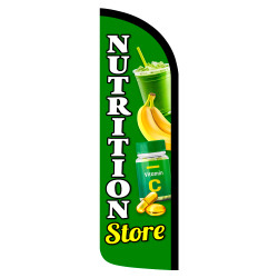 Nutrition Store Premium Windless Feather Flag Bundle (Complete Kit) OR Optional Replacement Flag Only