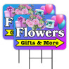 Flowers Gifts & More 2 Pack Double-Sided Yard Signs 16" x 24" with Metal Stakes (Made in Texas)