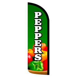 Peppers Premium Windless Feather Flag Bundle (Complete Kit) OR Optional Replacement Flag Only