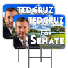 Ted Cruz For Senate 2 Pack Double-Sided Yard Signs 16" x 24" with Metal Stakes (Made in Texas)