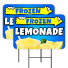 Frozen Lemonade 2 Pack Double-Sided Yard Signs 16" x 24" with Metal Stakes (Made in Texas)