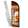 Root Beer Floats Premium Windless Feather Flag Bundle (Complete Kit) OR Optional Replacement Flag Only