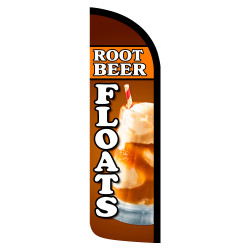 Root Beer Floats Premium Windless Feather Flag Bundle (Complete Kit) OR Optional Replacement Flag Only