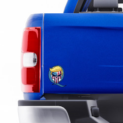 Trump Punisher Q 2-Pack Removable Contour Cut Tailgate Sticker (6x4 inches)